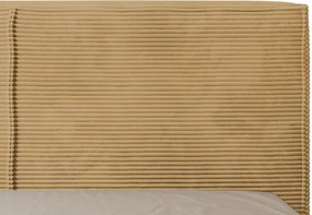 Posteľ Inez 180x200 cm, topazovo žltá štruktúrovaná látka