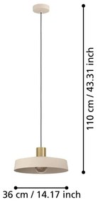 Eglo 900429 - Luster na lanku VALDIOLA 1xE27/40W/230V