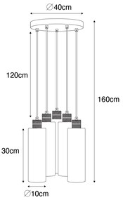 Inteligentné závesné svietidlo čierne s dymovým sklom vrátane 5 Wifi A60 - Stavelot