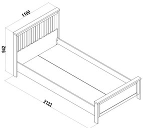 Posteľ 100x200 Paxton - biela