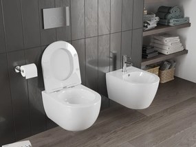 Mexen Carmen, závesná WC misa 490x365x340 mm, Rimless Tornádo, biela lesklá, 3388XX00T