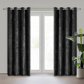 ZÁVES NA KRÚŽKOCH VANI 140X250 CM ČIERNA