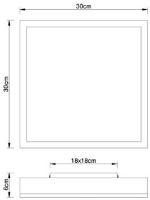 Globo 416080WWD1 - LED Stropné svietidlo DORO LED/12W/230V 30x30 cm