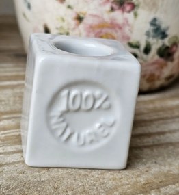 Biely keramický držiak na kefku - 4*4*4 cm