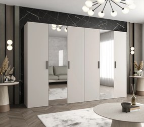 Šatníková skriňa 300 cm Borry 2 (kašmír + čierna). Akcia -20%. Vlastná spoľahlivá doprava až k Vám domov. 1125852