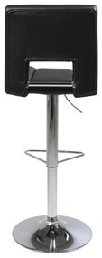 Dizajnová barová stolička Nerine, čierna a chrómová-ekokoža