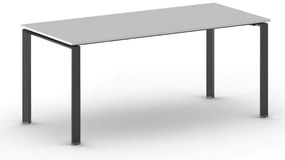 Rokovací kancelársky stôl PRIMO INFINITY, 180x90 cm, čierna podnož, sivá