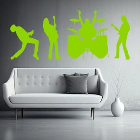 Veselá Stena Samolepka na stenu na stenu Rocková kapela Farba: zelená, Veľkosť: 60 x 22 cm