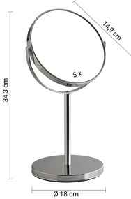 Gedy Gedy, ANNA kozmetické zrkadlo na postavenie, priemer 163mm, obojstranné, chróm, 211213