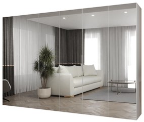Šatníková skriňa 300 cm Mirabella 3 (biela + kašmír). Akcia -20%. Vlastná spoľahlivá doprava až k Vám domov. 1126493