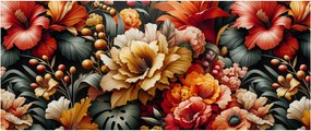 Obraz - Oranžovo-červené kvety (120x50 cm)
