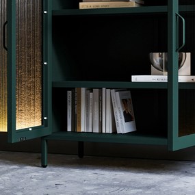 Vitrína GINA, 800 x 1015 x 400 mm, Modern: fľaškovo zelená farba