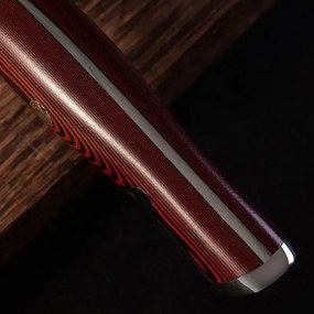 KnifeBoss kuchářský damaškový nůž Santoku 7.5" (190 mm) Black & Red VG-10
