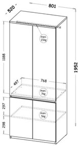 Šatníková skriňa ARMA - WHITE