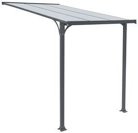 Hliníkový vchodový prístrešok BestBerg PD-3A / 3,3 m² / sivý