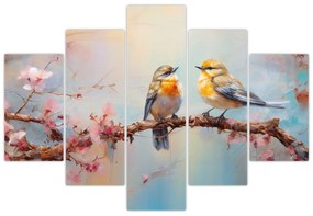 Obraz - Zamilovaní vtáčiky (150x105 cm)