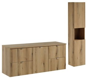 Kúpeľňová zostava Nova Oak I so skrinkami 140 cm dub evoke