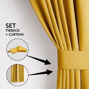 Žltý zatemňovací termo záves 140x245 cm Pleat – Restilo
