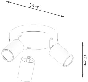 Sollux Lighting Stropné svietidlo VERDO 3P čierne