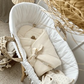 Mušelínová zavinovačka s lemovaním vanilka 70x70cm