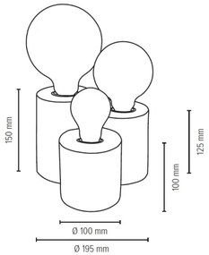 Spot-Light 2266374 - Stolová lampa VINCENT 3xE27/15W/230V dub