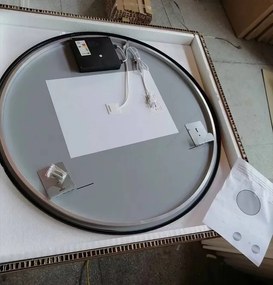 Erga Emma, okrúhle LED zrkadlo 80cm, čierny kovový rám, 1840 lm, 6500K, zadné osvetlenie, ERG-V01-201-8080-BK