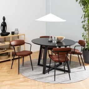 Kulatý jídelní stůl Malika 120 cm černý