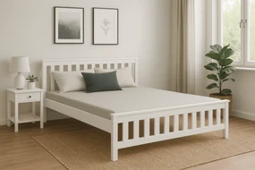 Posteľ MAICA 90 x 200 cm, biela Rošt: S latkovým roštom, Matrac: Matrac COCO MAXI 20 cm