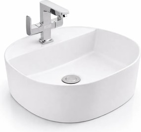 BERGAMO || Umývadlo na dosku, keramika, biela, zaoblená