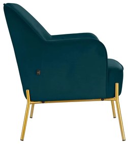 Zelenomodré zamatové kreslo Runa - Støraa