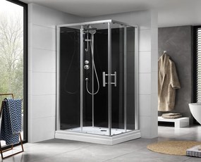 Aqualine Aqualine, GRANVIK obdĺžnikový sprchový box 800x1200x2180mm, číre sklo, GG80X120
