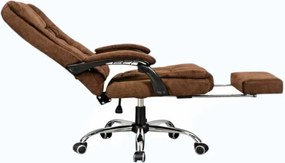 Kancelárske kreslo BOSS s podnožkou - hnedá textília