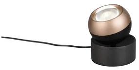 Čierna/v bronzovej farbe LED stolová lampa (výška 14 cm) Orbit – Trio Select