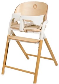Lionelo - Detská jedálenská stolička 3v1 CELIA Biela / prírodné drevo