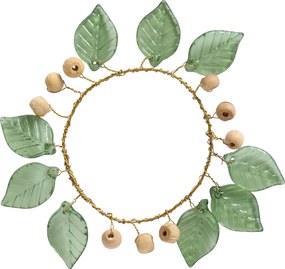 Ib Laursen Dekoratívny mini venček Green Leaves Ø 4,5 cm