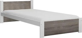 Posteľ IKAROS 80 x 200 cm, biela/dub lanýž Rošt: S latkovým roštom, Matrac: Matrac COCO MAXI 20 cm