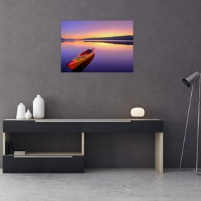 Sklenený obraz - Kajak na jazere (70x50 cm)