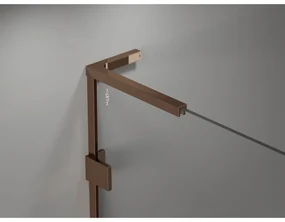 Mexen Lunar, L polkruhový výklopný sprchový kút 100 x 70 cm, 8mm číre sklo, profil ružové zlato, 833L-100L-070P-60-00