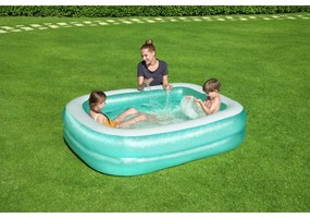 Bestway Zelený štvorhranný rodinný bazén, 200 x 146 x 48 cm