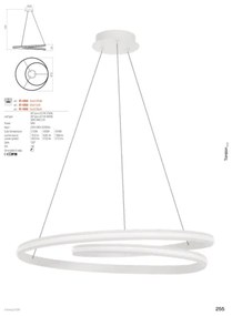 Redo 01-4363 - LED stmievateľný závesný luster na lanku TORSION LED/60W/230V biela