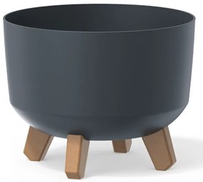 Plastový kvetináč na nožičkách DGRL240 23,8 cm - antracit
