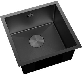 Mexen Trixo, 1-komorový nerezový drez 440 x 440 mm, čierna, vzor voština, 6413441000-70HC