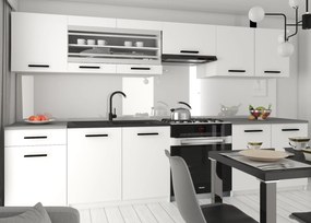 Kuchynský nábytok 260 cm biela matná s pracovnou doskou  TOR PRIMO260/3/WT/WT/0/B1