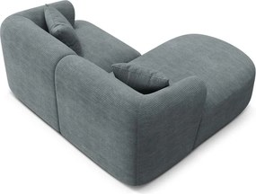 Tmavosivá menčestrová rohová pohovka (ľavý roh/s leňoškou) Campi – Cosmopolitan Design