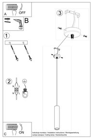 Sollux SL.0653 - Luster na lanku LUVO 1xGU10/40W/230V betón/čierna