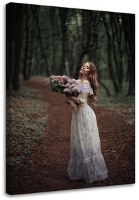 Gario Obraz na plátne Žena v šatách a kvetoch - Maryna Khomenko Rozmery: 40 x 60 cm