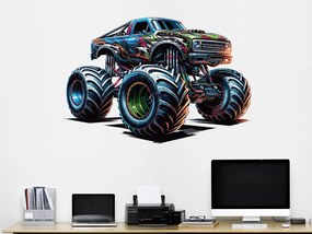Monster truck 03 textilní prelepiteľná nálepka na stenu hárok 47 x 31 cm