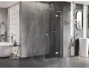 Mexen Lunar, L výklopný sprchový kút pravý 70 x 70 cm, 8mm číre sklo, chrómový profil, 834L-070-070-01-00-P