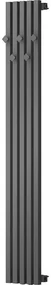 Mexen, Mexen Flux dekoratívny kúpeľňový radiátor 1500 x 240 mm, 450 W, antracit - W127-1500-240-00-66