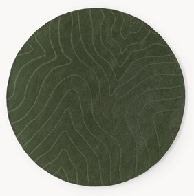 Okrúhly ručne tuftovaný vlnený koberec Aaron